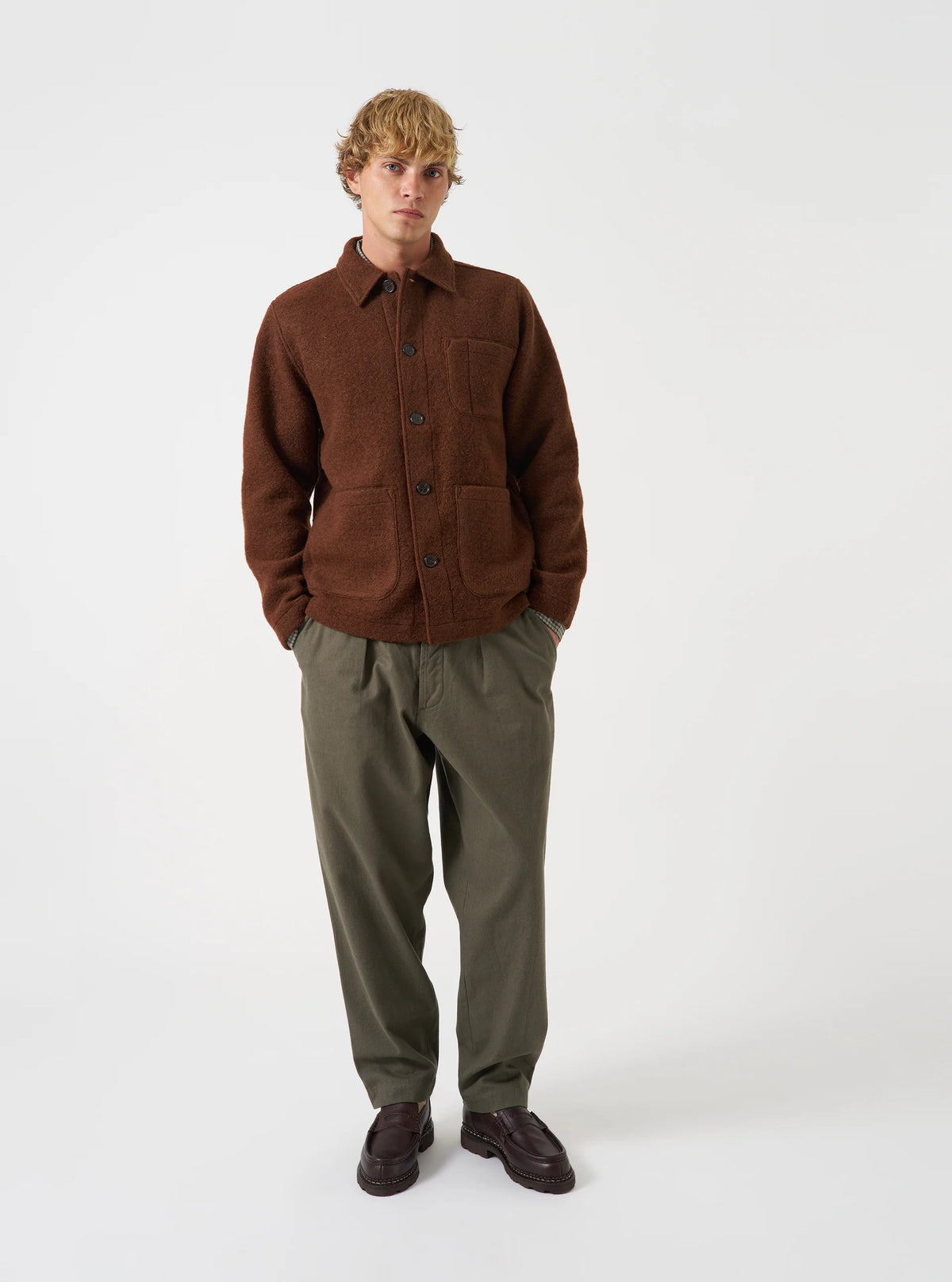 Universal Works Field Jacket - Cacao Wool Fleece