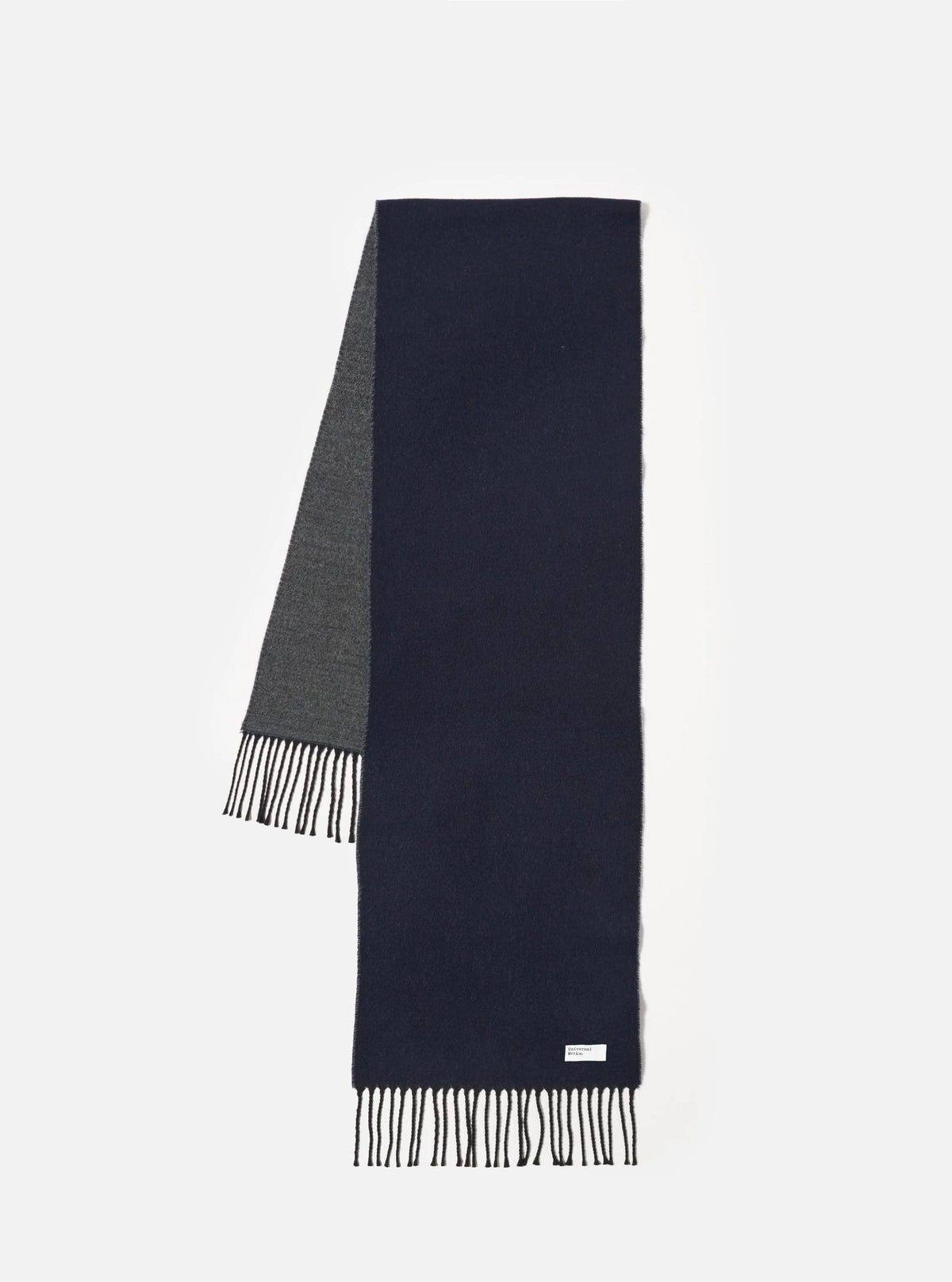 Universal Works Double Sided Scarf - Navy/Mid Grey