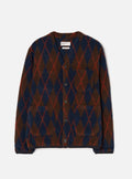 Universal Works Argyll Fleece Cardigan - Brown/Navy