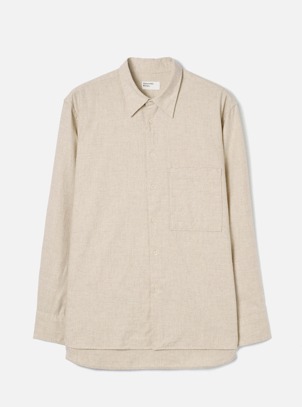Universal Works Square Pocket Shirt - Ecru Brushed Flannel