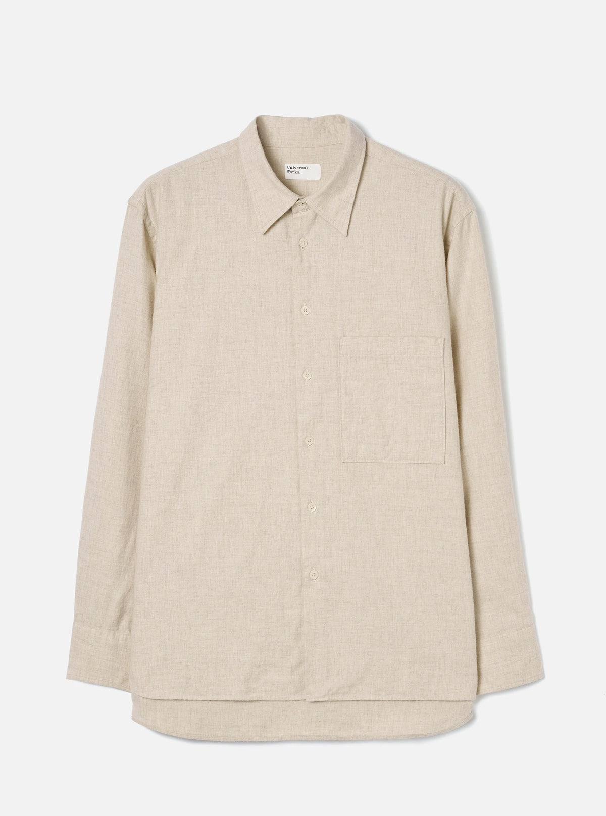 Universal Works Square Pocket Shirt - Ecru Brushed Flannel
