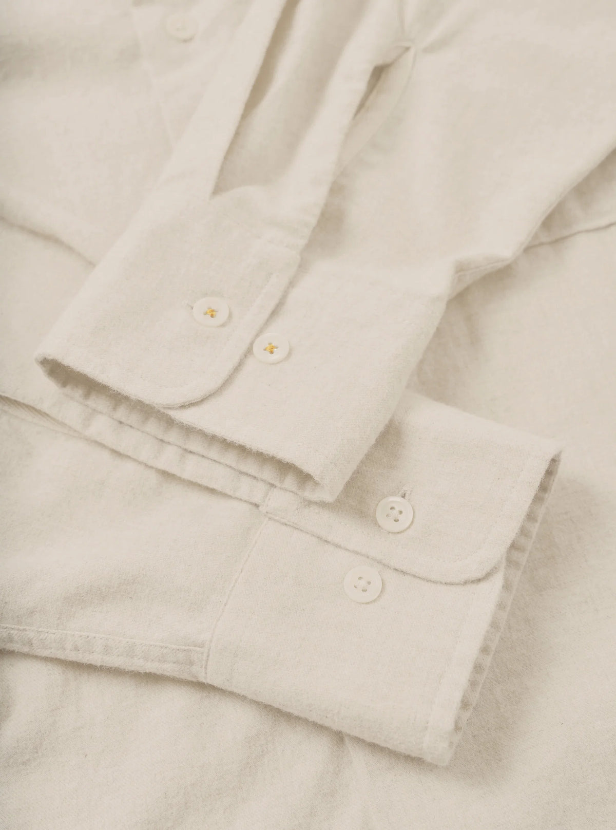 Universal Works Square Pocket Shirt - Ecru Brushed Flannel
