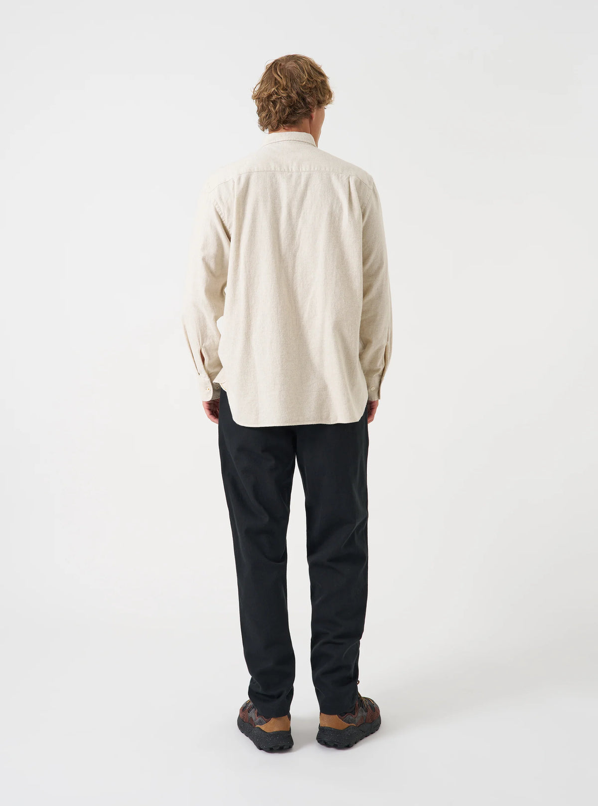 Universal Works Square Pocket Shirt - Ecru Brushed Flannel