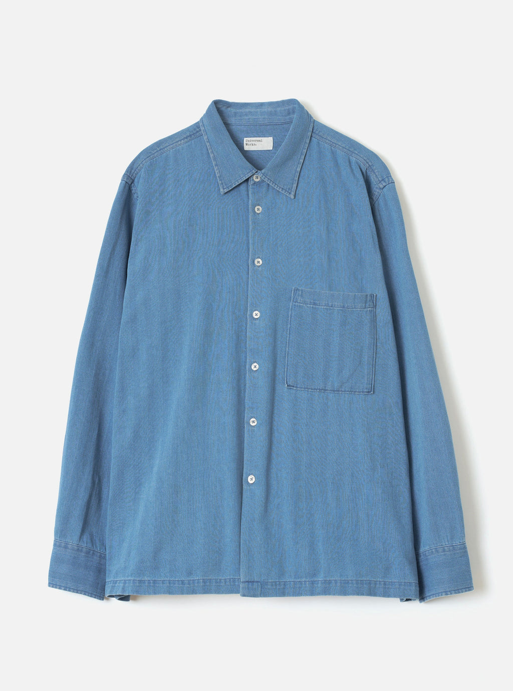 Universal Works Lucky Shirt - Washed Indigo Recycled Herringbone