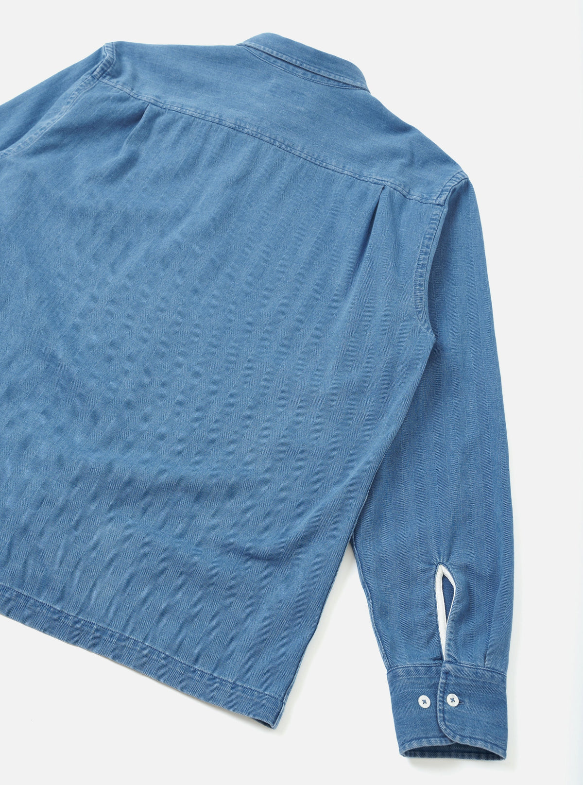 Universal Works Lucky Shirt - Washed Indigo Recycled Herringbone