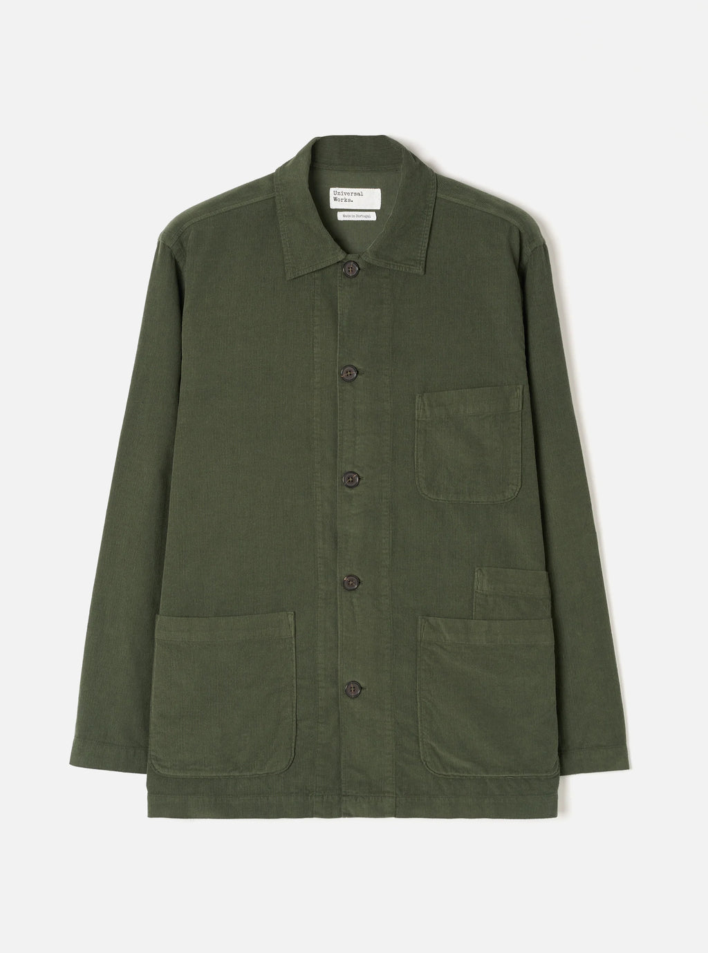 Universal Works Bakers Overshirt - Olive Fine Cord