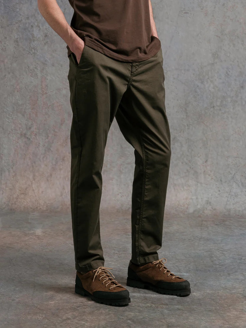Kestin Inverness Trouser - Dark Olive Cotton Twill