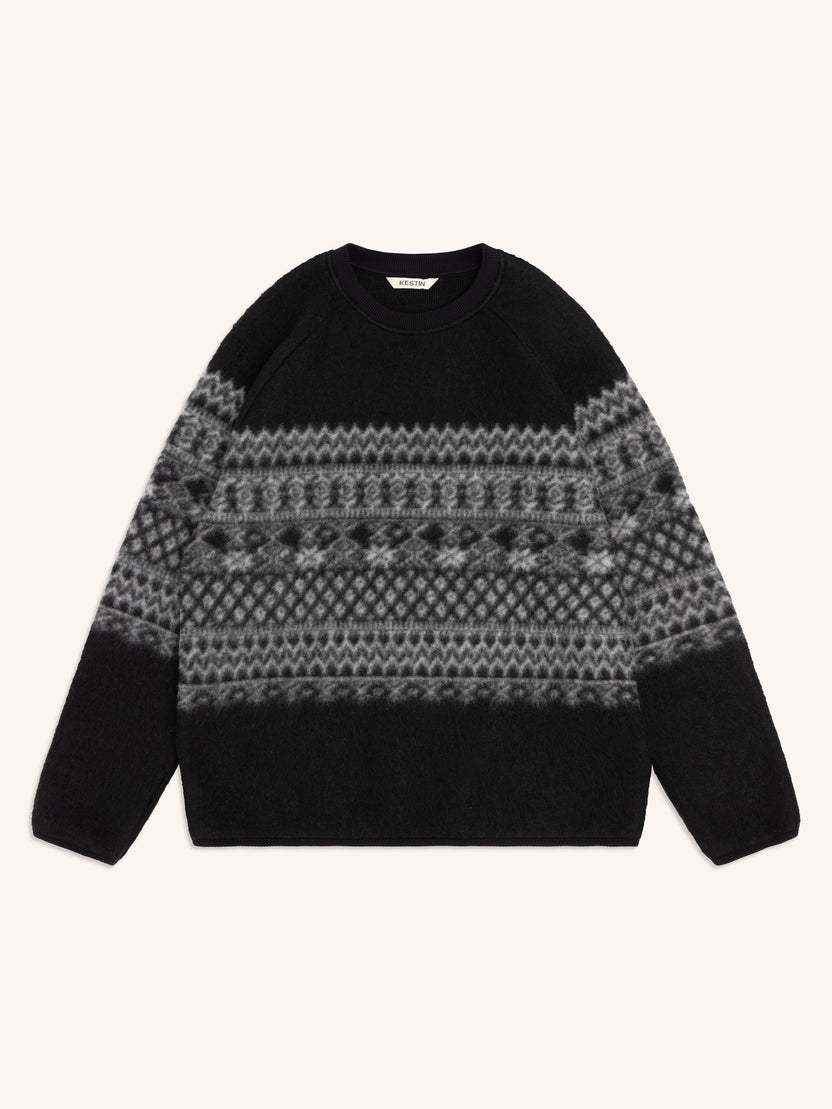 Kestin Junction Crew - Black Fairisle Band Fleece