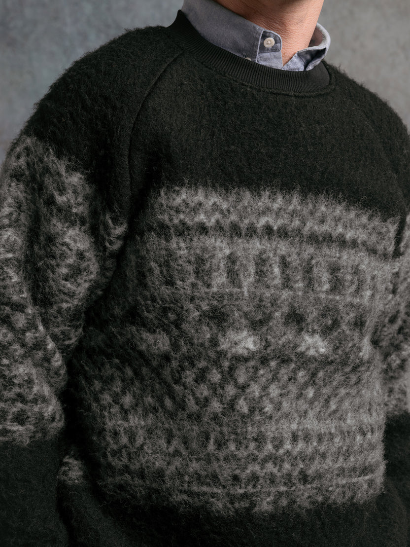 Kestin Junction Crew - Black Fairisle Band Fleece