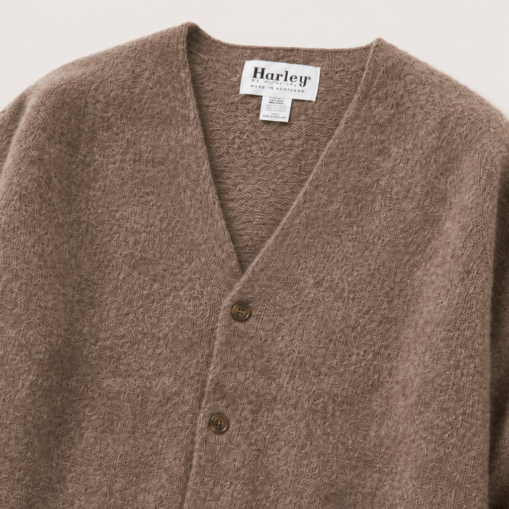 Harley of Scotland Shaggy Cardigan - Tundra