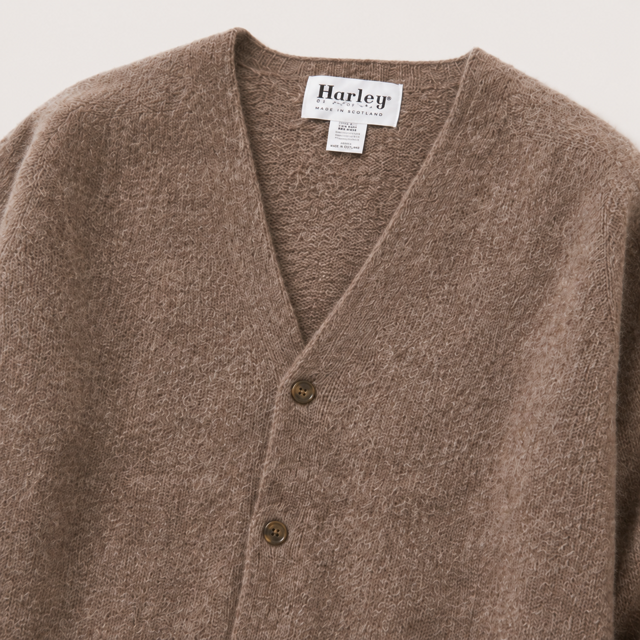 Harley of Scotland Shaggy Cardigan - Tundra