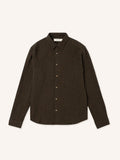 Kestin Dirleton Shirt - Olive Check Crinkle Cotton