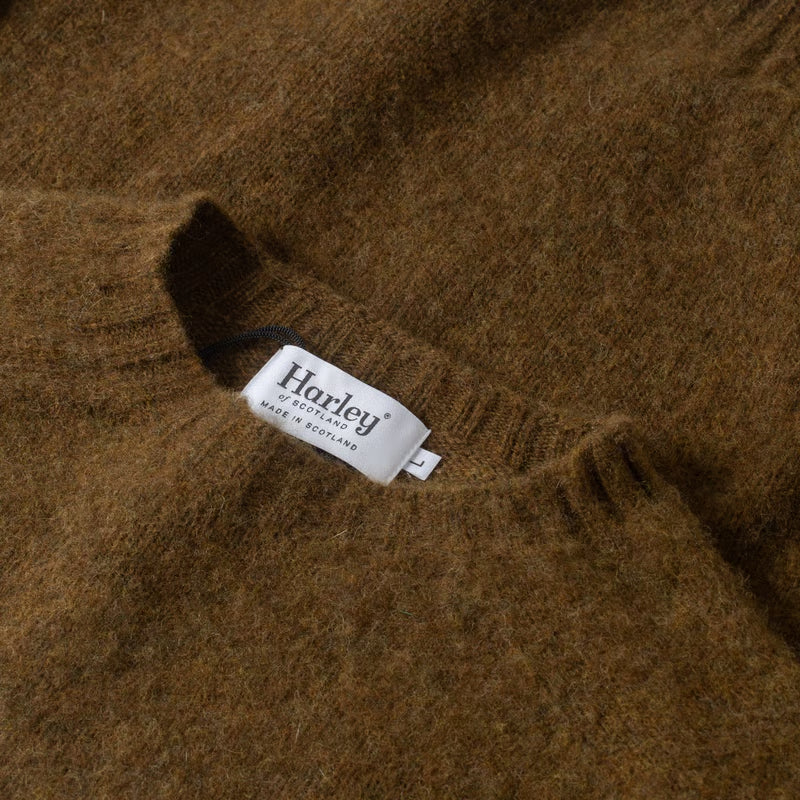Harley of Scotland Shaggy Lambswool Crewneck - Moorland