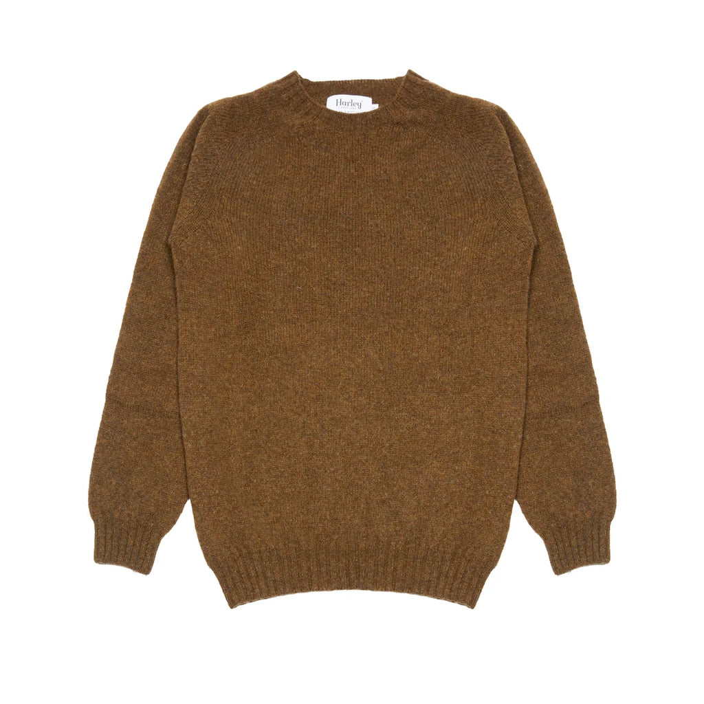 Harley of Scotland Shaggy Lambswool Crewneck - Moorland