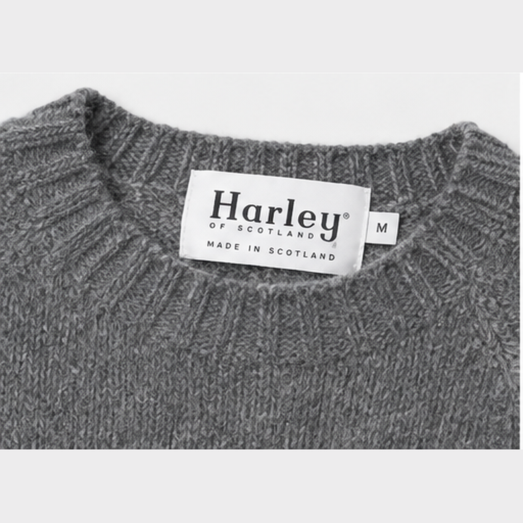 Harley of Scotland Supersoft Lambswool Crewneck - Basalt