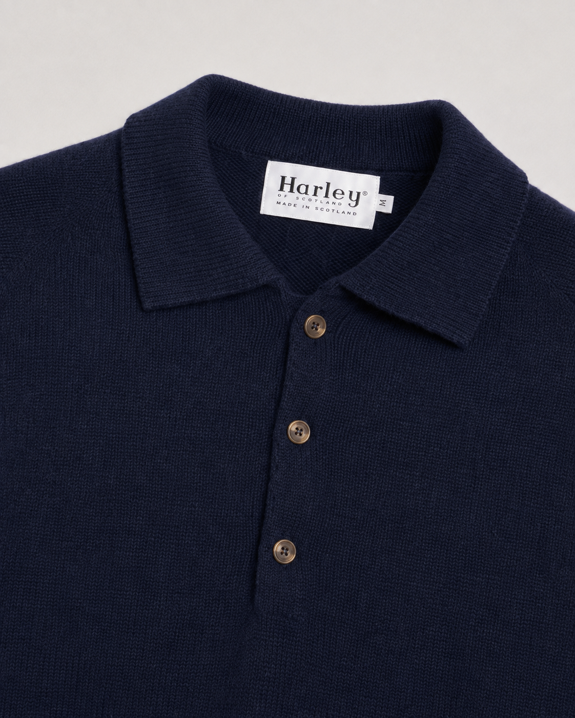 Harley of Scotland Eton Polo Sweater - Navy