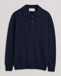 Harley of Scotland Eton Polo Sweater - Navy