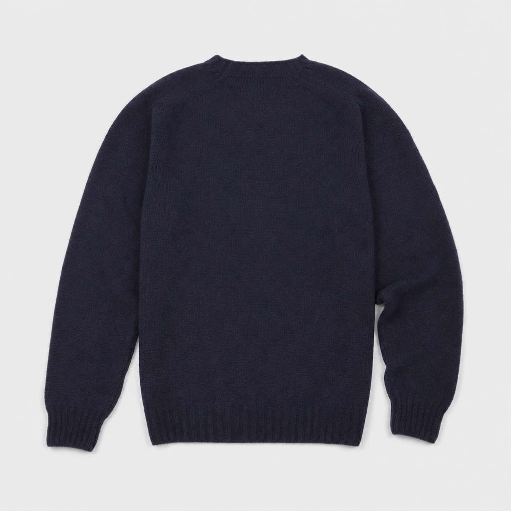 Harley of Scotland Supersoft Lambswool Crewneck - Navy