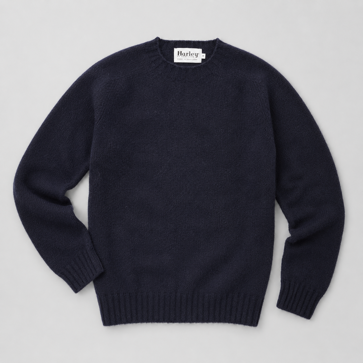 Harley of Scotland Supersoft Lambswool Crewneck - Navy