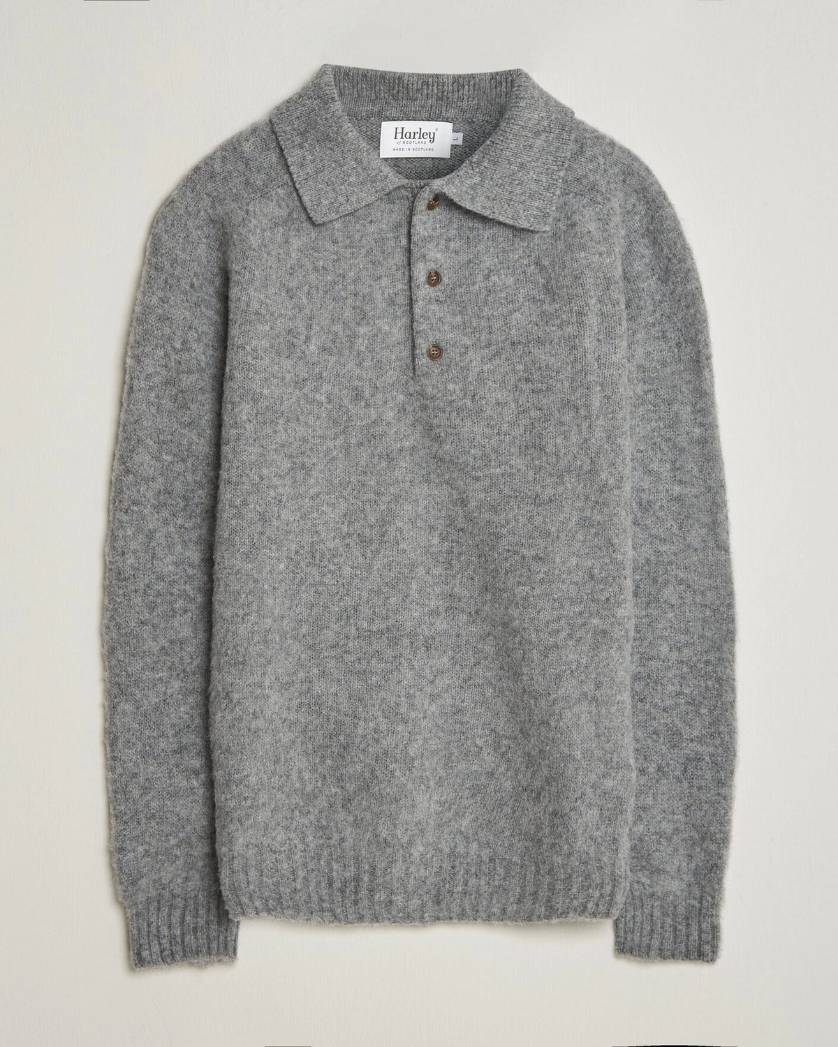 Harley of Scotland Eton Polo Sweater - Silver