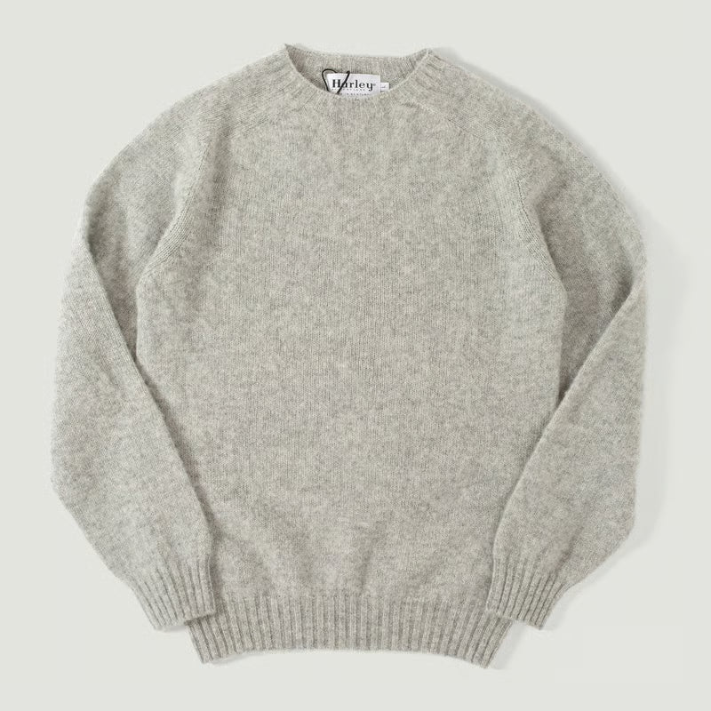 Harley of Scotland Supersoft Lambswool Crewneck - Silver