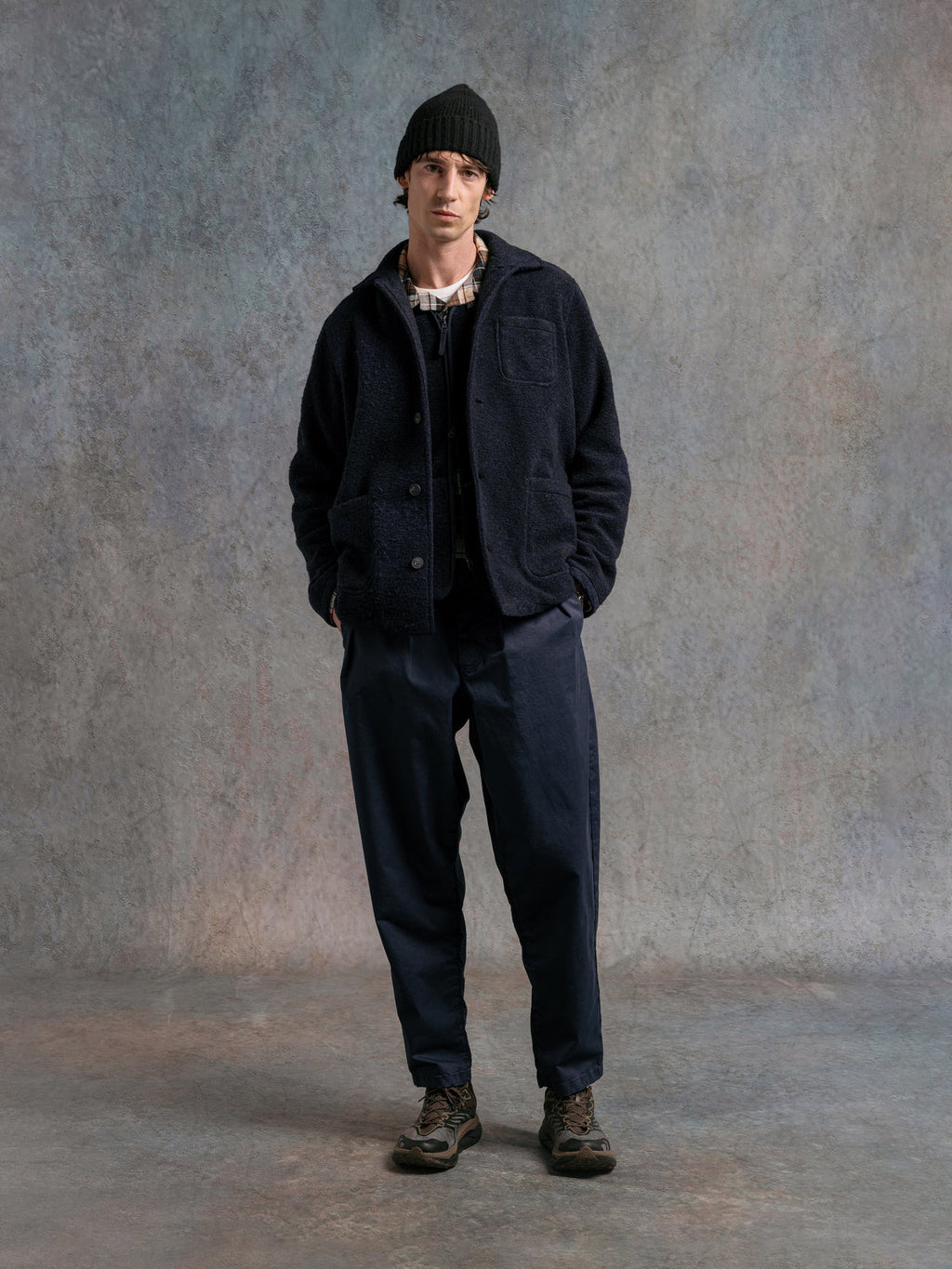 Kestin Ormiston Jacket - Navy Speckled Wool Fleece