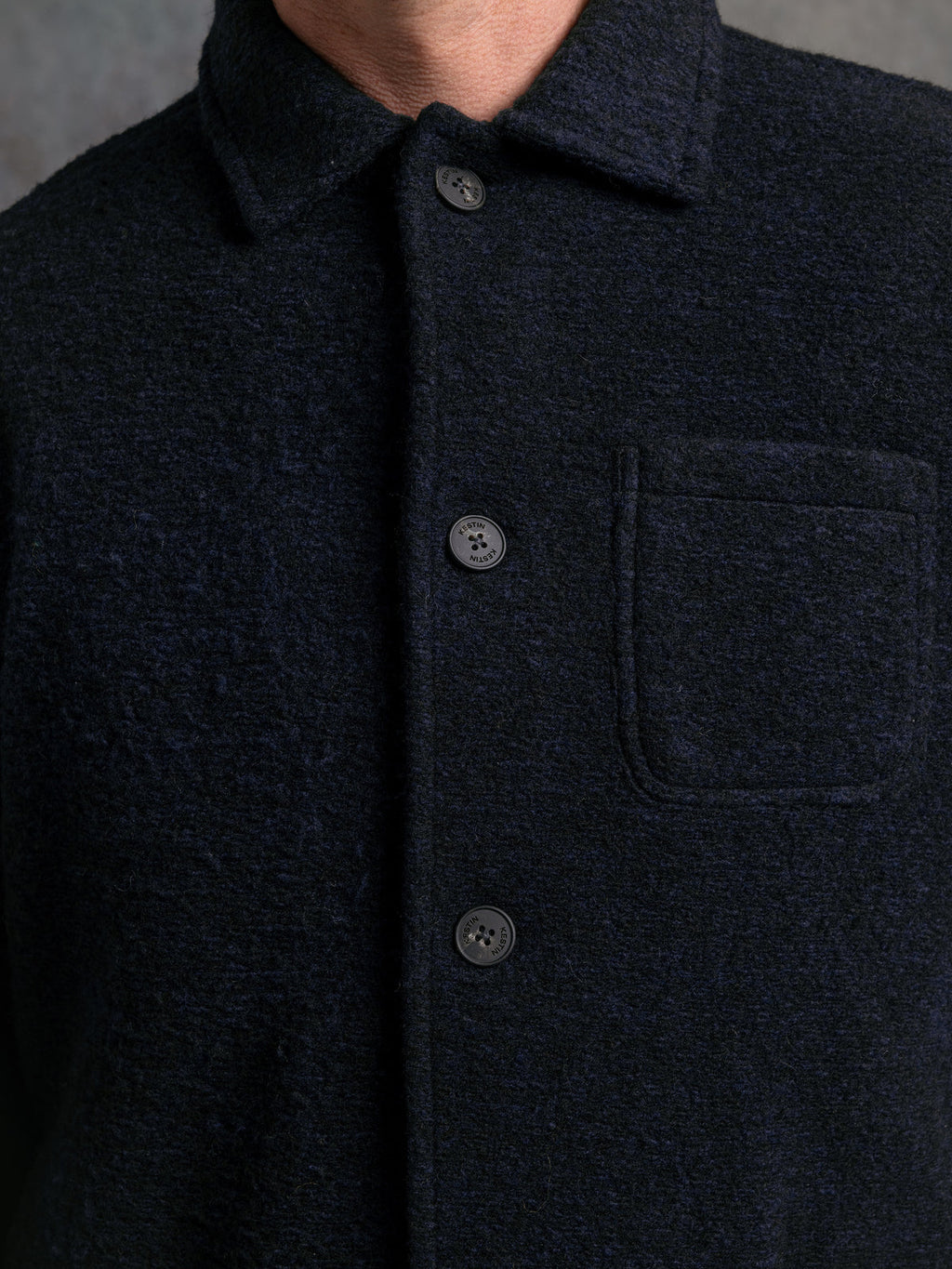 Kestin Ormiston Jacket - Navy Speckled Wool Fleece
