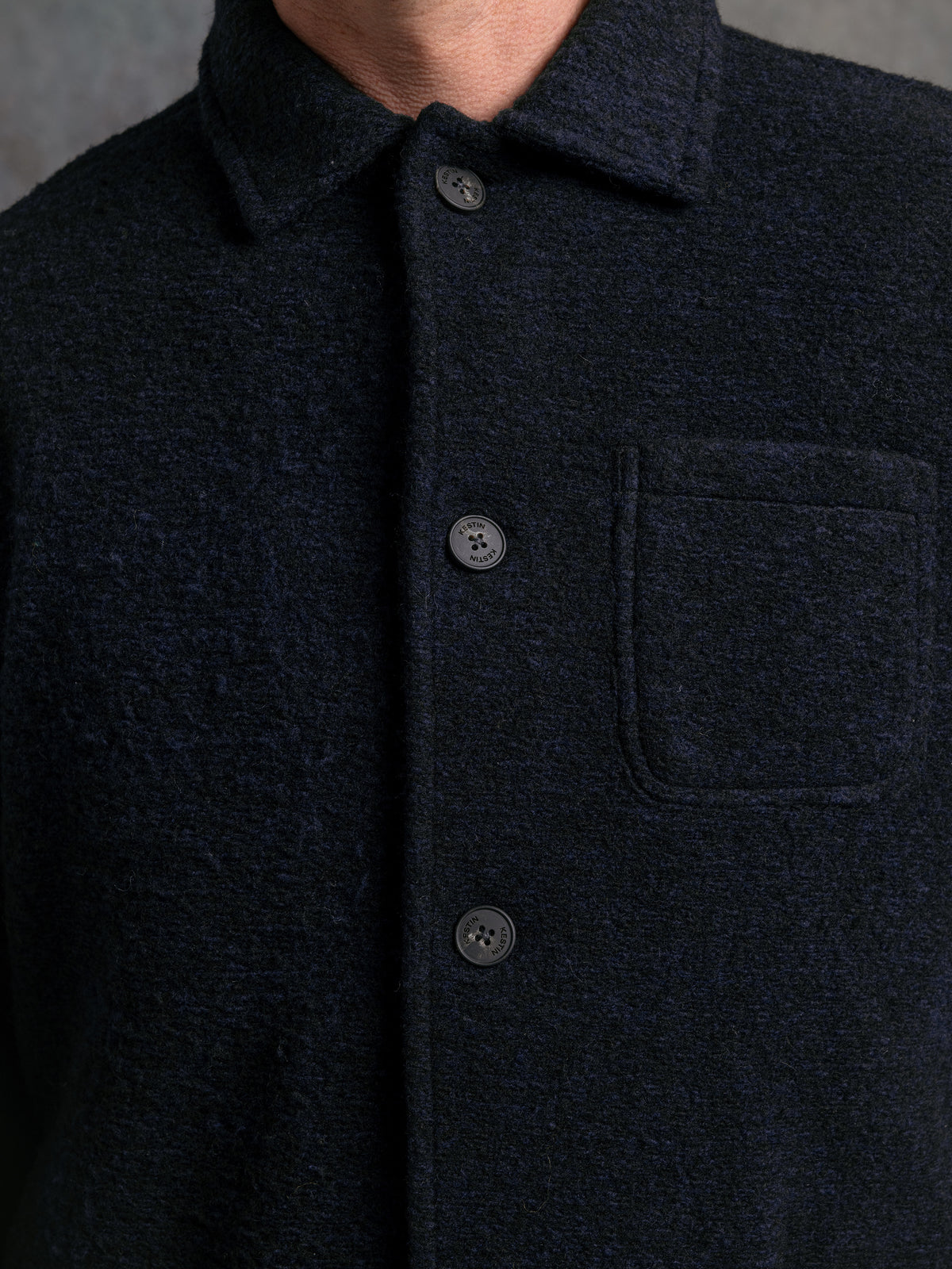 Kestin Ormiston Jacket - Navy Speckled Wool Fleece