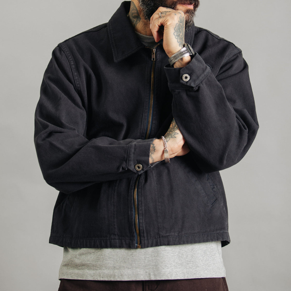 Dubbleware Crop Mechanic Jacket - Dark Navy