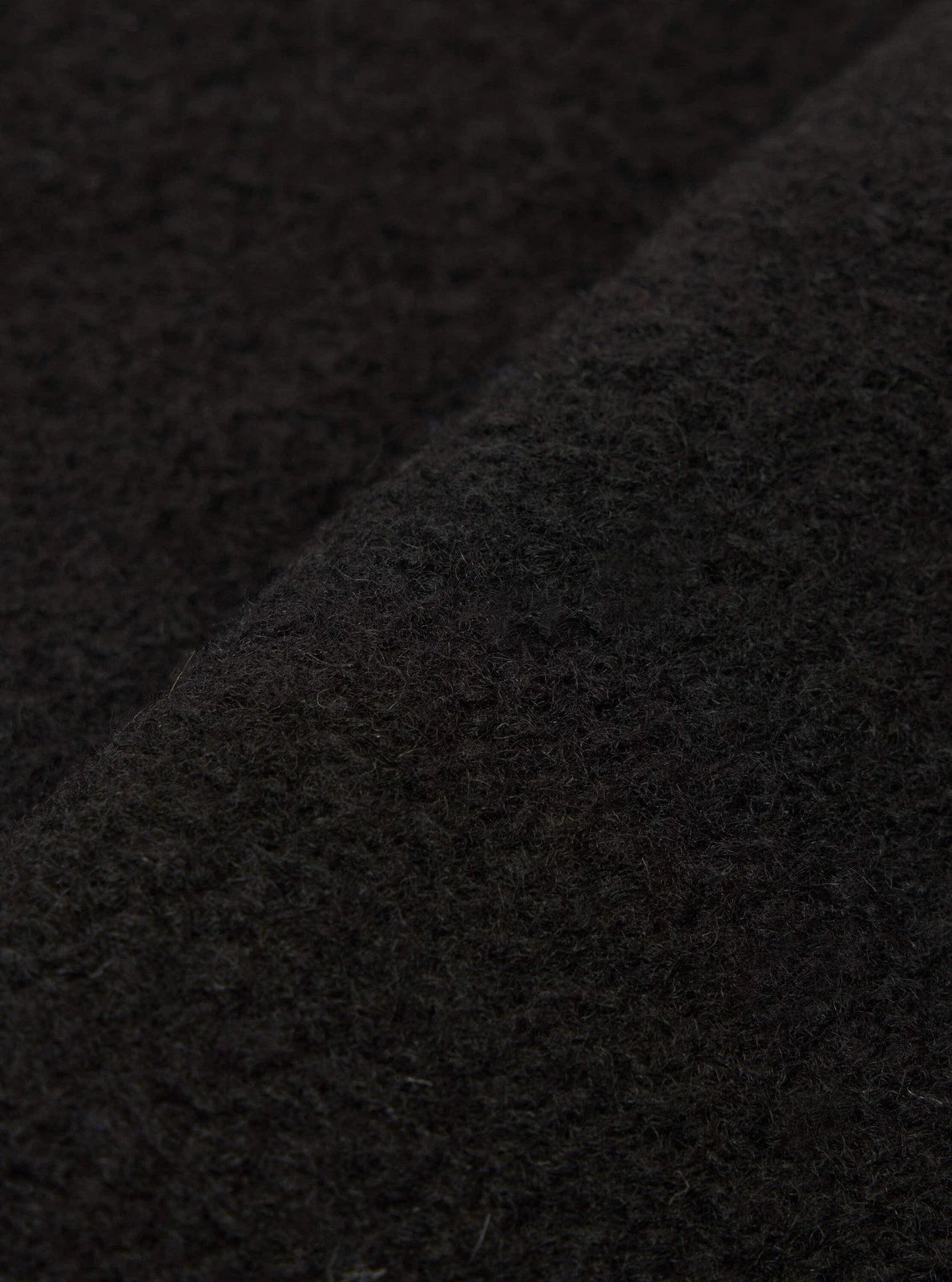 Universal Works Cardigan - Black Wool Fleece