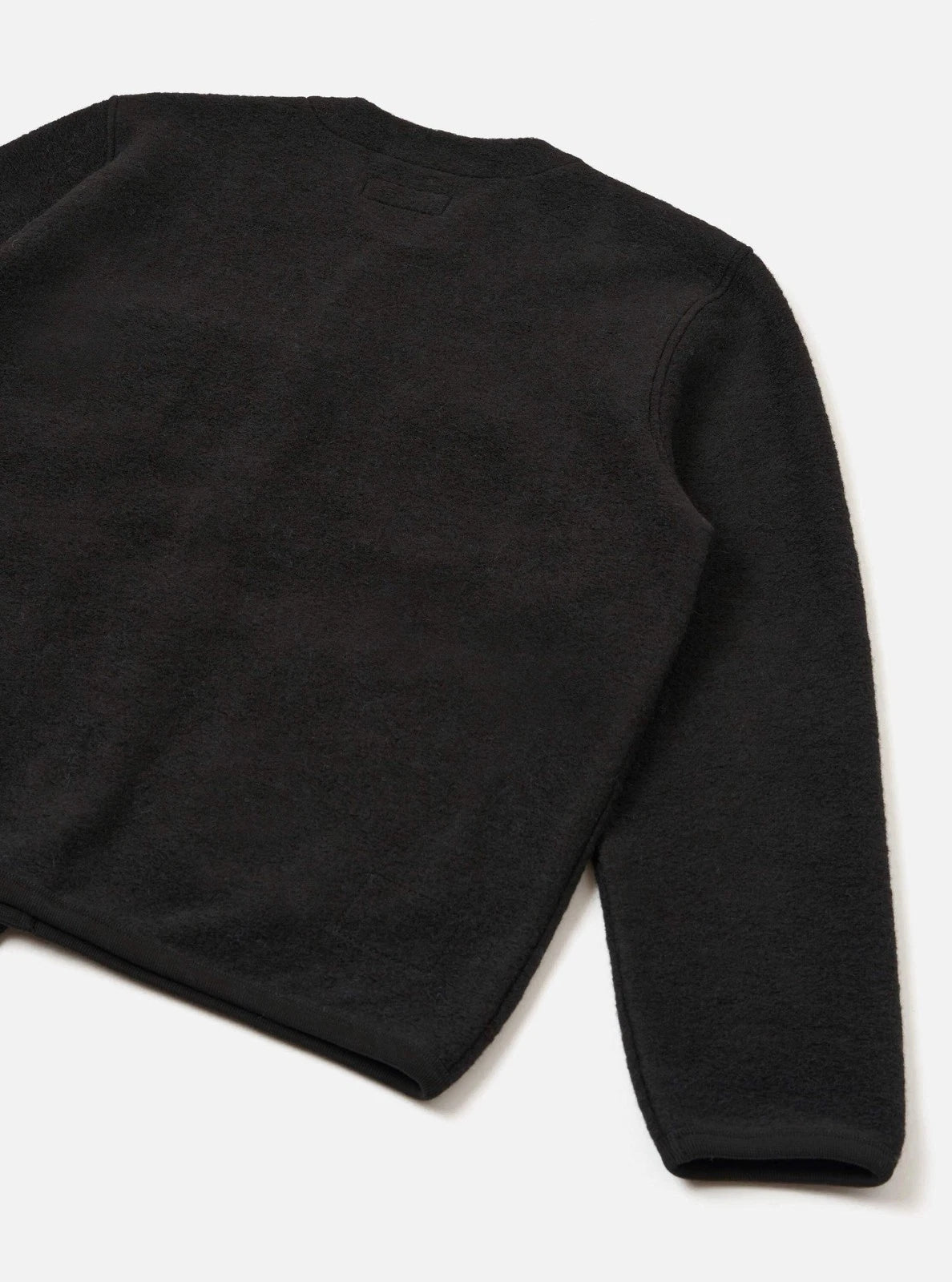 Universal Works Cardigan - Black Wool Fleece