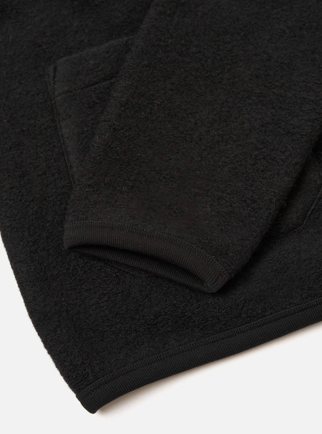 Universal Works Cardigan - Black Wool Fleece