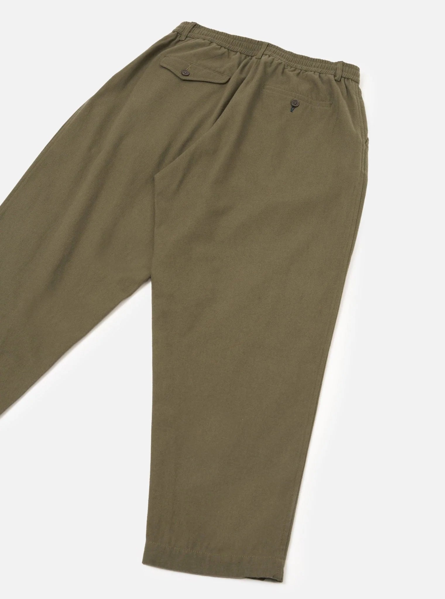 Universal Works Pleated Track Pant - Olive Brushed Moleskin