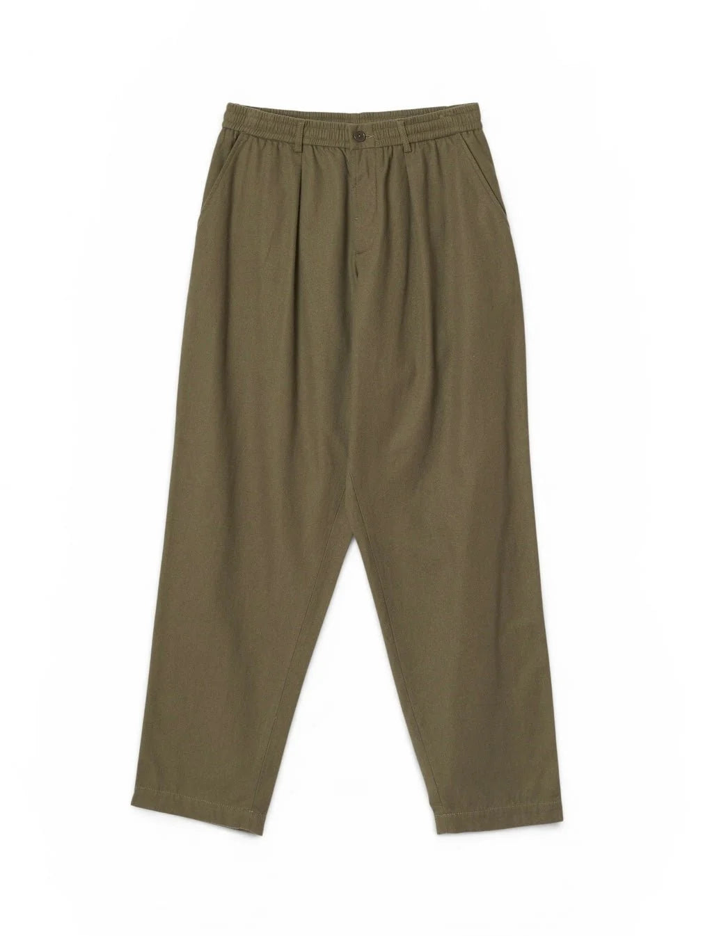Universal Works Pleated Track Pant - Olive Brushed Moleskin